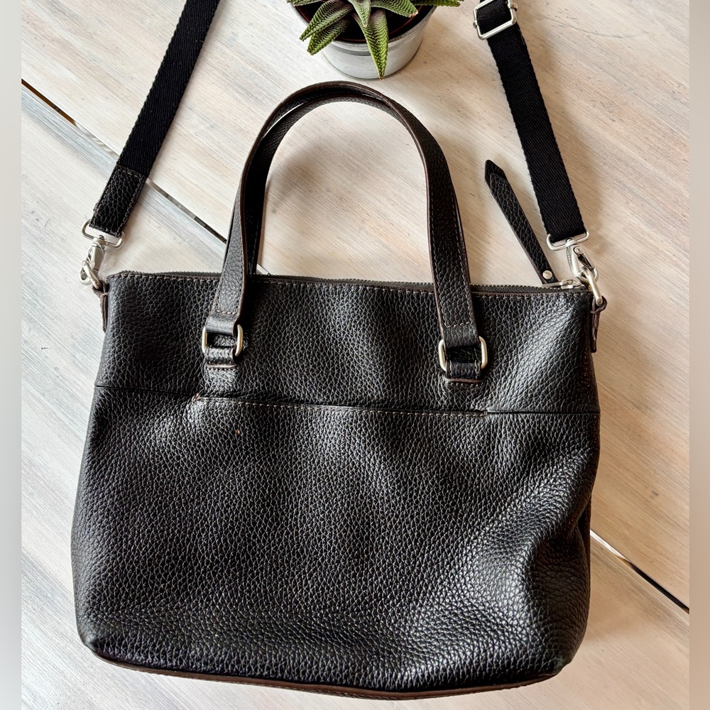 Black Fossil 1954 Pebbled Leather Double Top Handled Crossbody. Like New ❤️